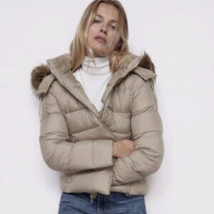 *NWT* Zara Water Repellent Down Filled Coat, M